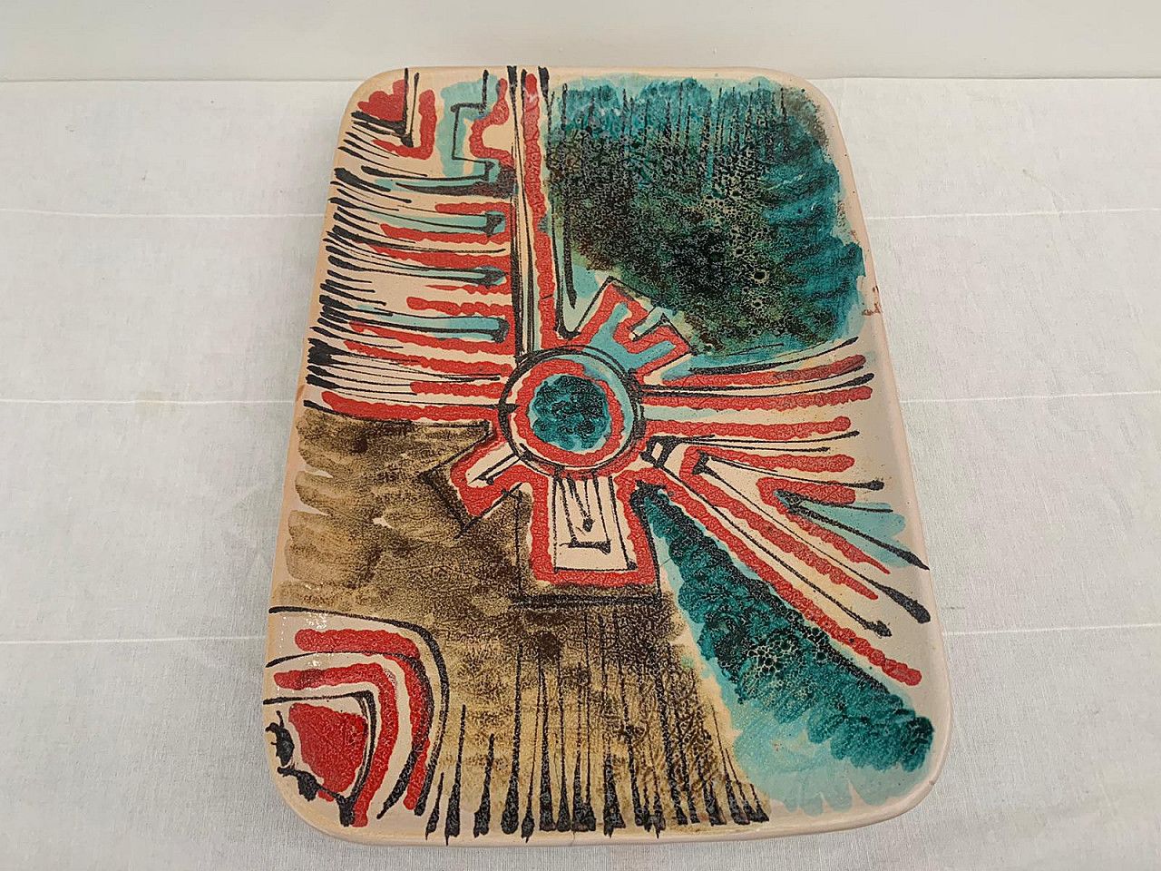 Polychrome Ceramic Tidy Tray For Piccinini, 1960s photo furniture
