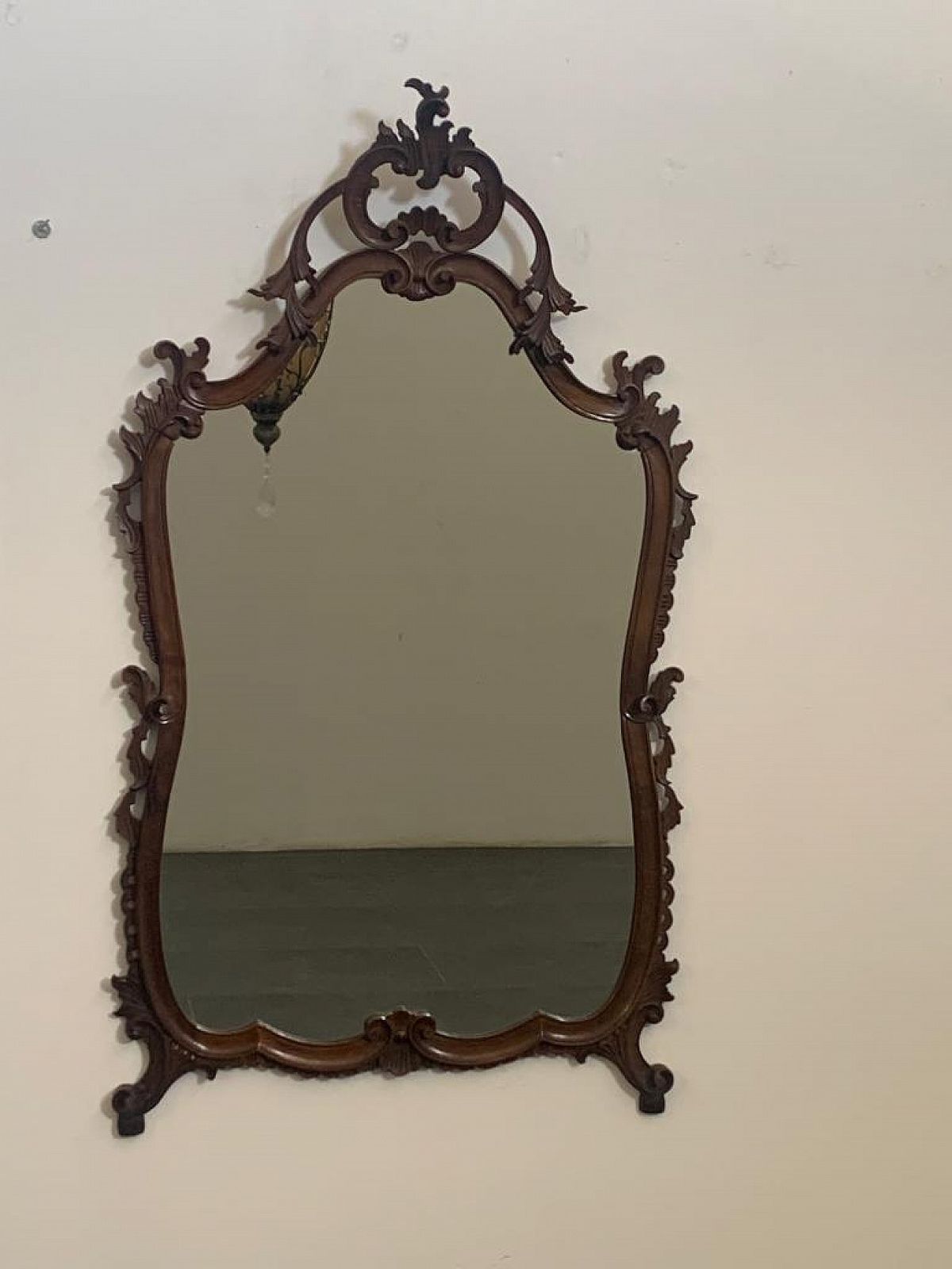 Baroque Style Mirror In Carved Wood, 1950s