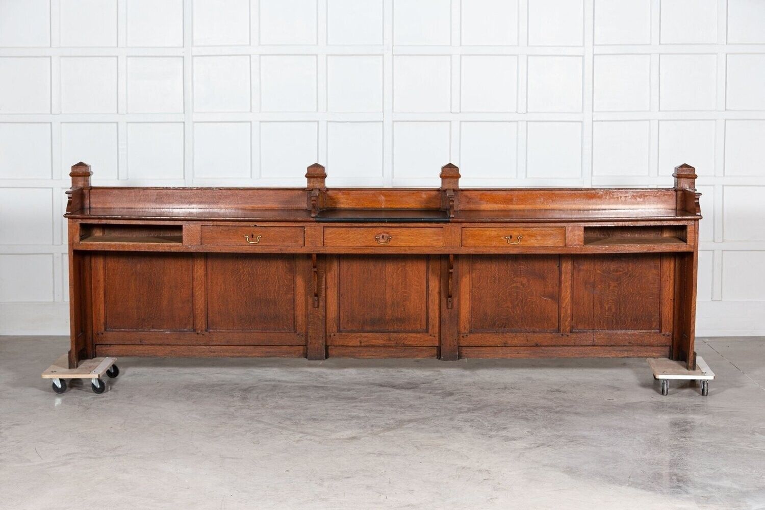 19thc French Oak Bank Counter Desk photo for sale