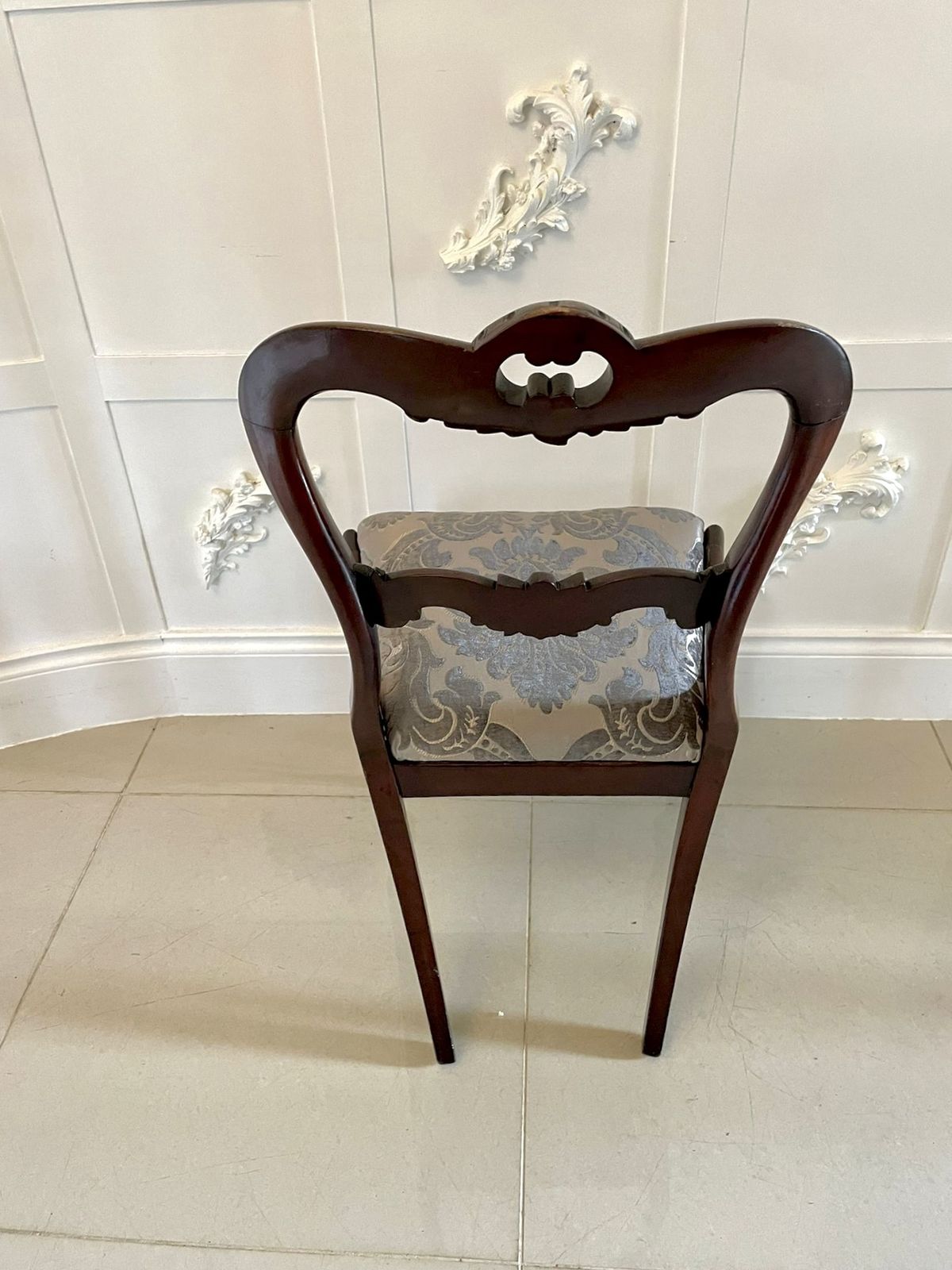 Furniture Fine Quality Set Of 4 Antique Carved Rosewood Dining Chairs photo