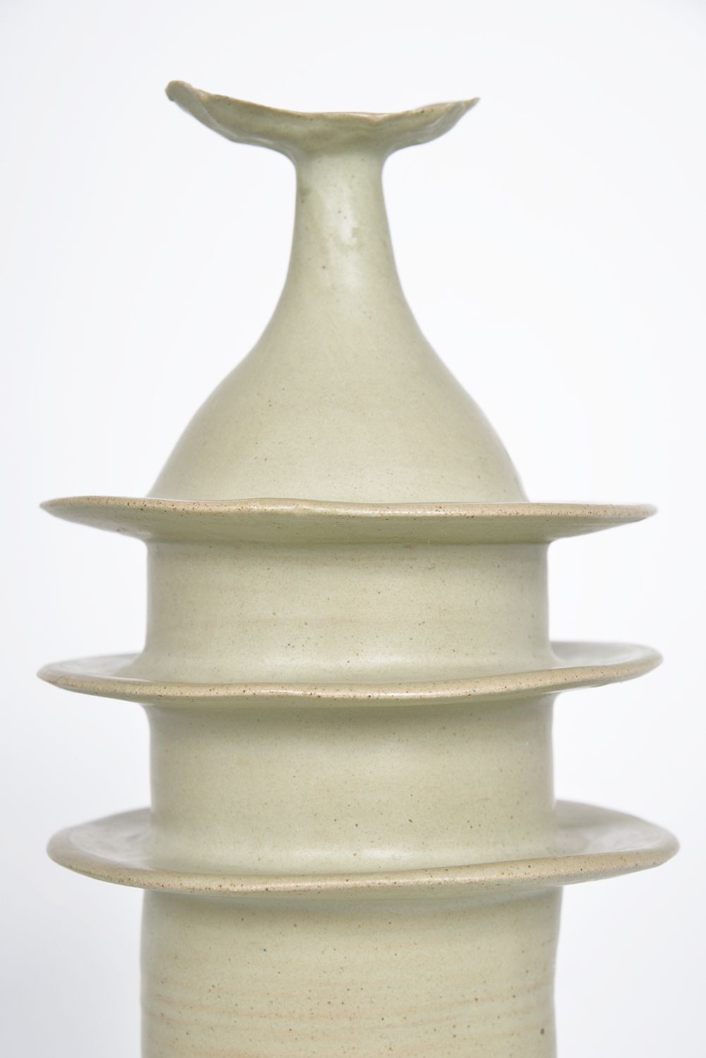 Abstract Studio Pottery Stoneware ‘Pagoda Pot’ By Alan Ashpool, England C.1970s Arts And Crafts Ceramics Midcentury photo vintage