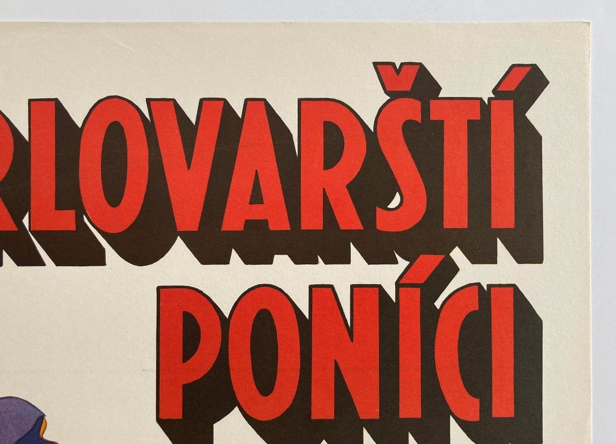 Original Film Poster, The Ponies Of Karlovy Vary, Antonín Sládek, 1971, Genuine Czech Vintage Print photo furniture