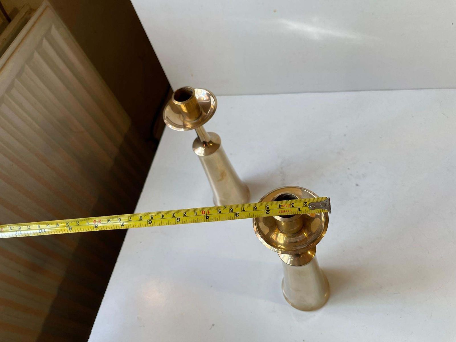 Large Danish Brass Candlesticks By Jens Harald Quistgaard, Ihq, 1960s photo vinterior