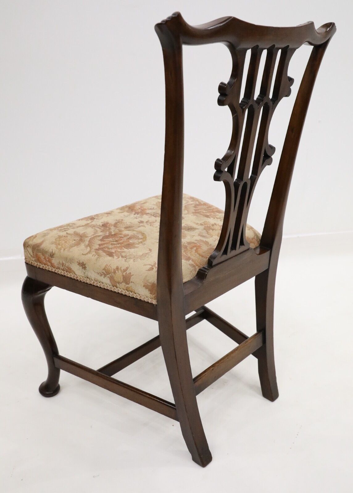 4 Chippendale Revival Dining Chairs Cabriole Legs Carved Back photo vinterior