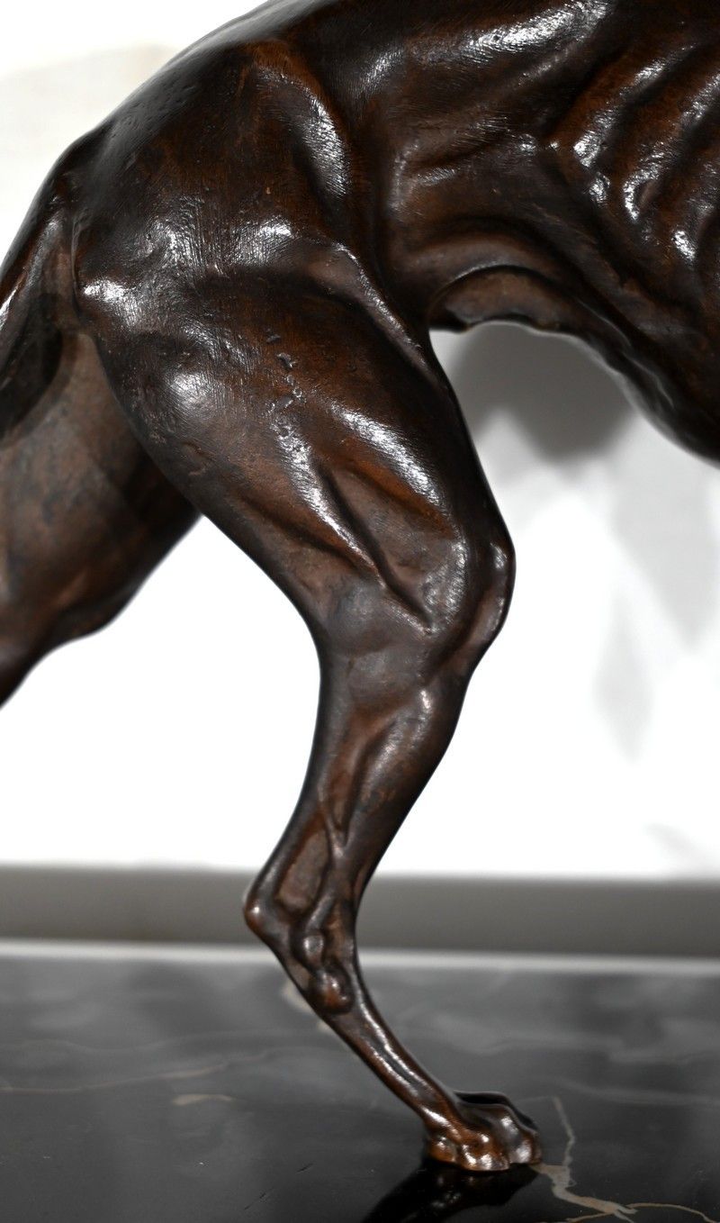 photo furniture Subject In Cast Iron With Brown Patina The Greyhound  Late 19th Century