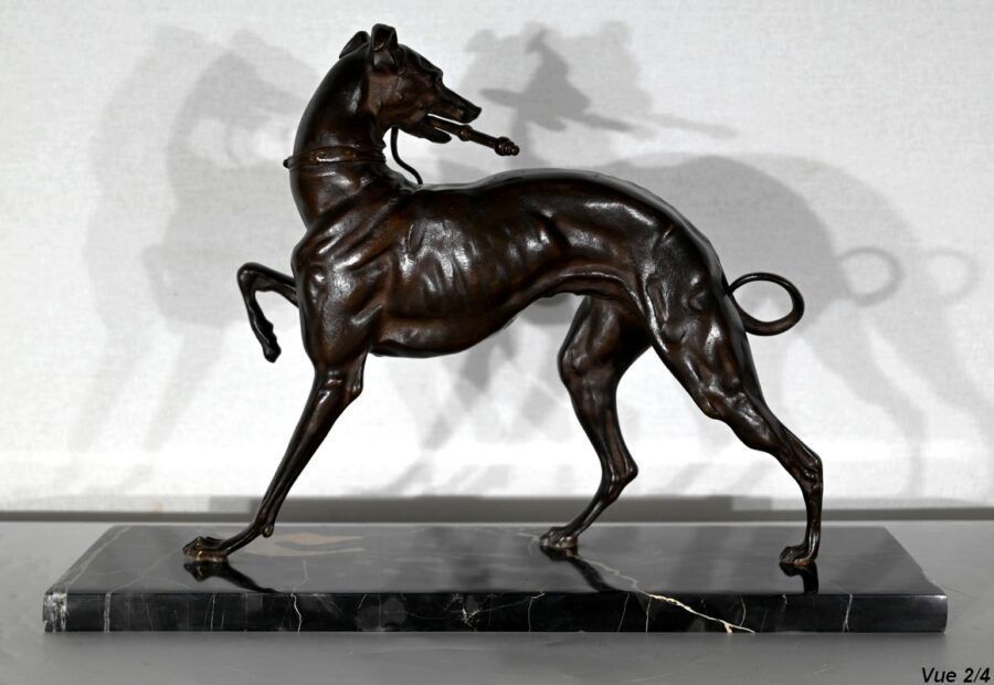 1377.11 Subject In Cast Iron With Brown Patina The Greyhound  Late 19th Century photo