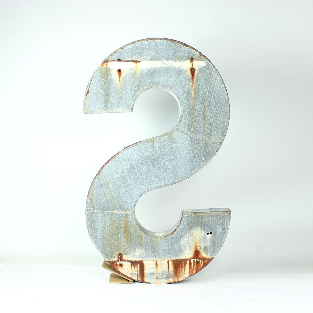 Huge Vintage Industial Zinc Letter S, Czechoslovakia 1950s photo for sale