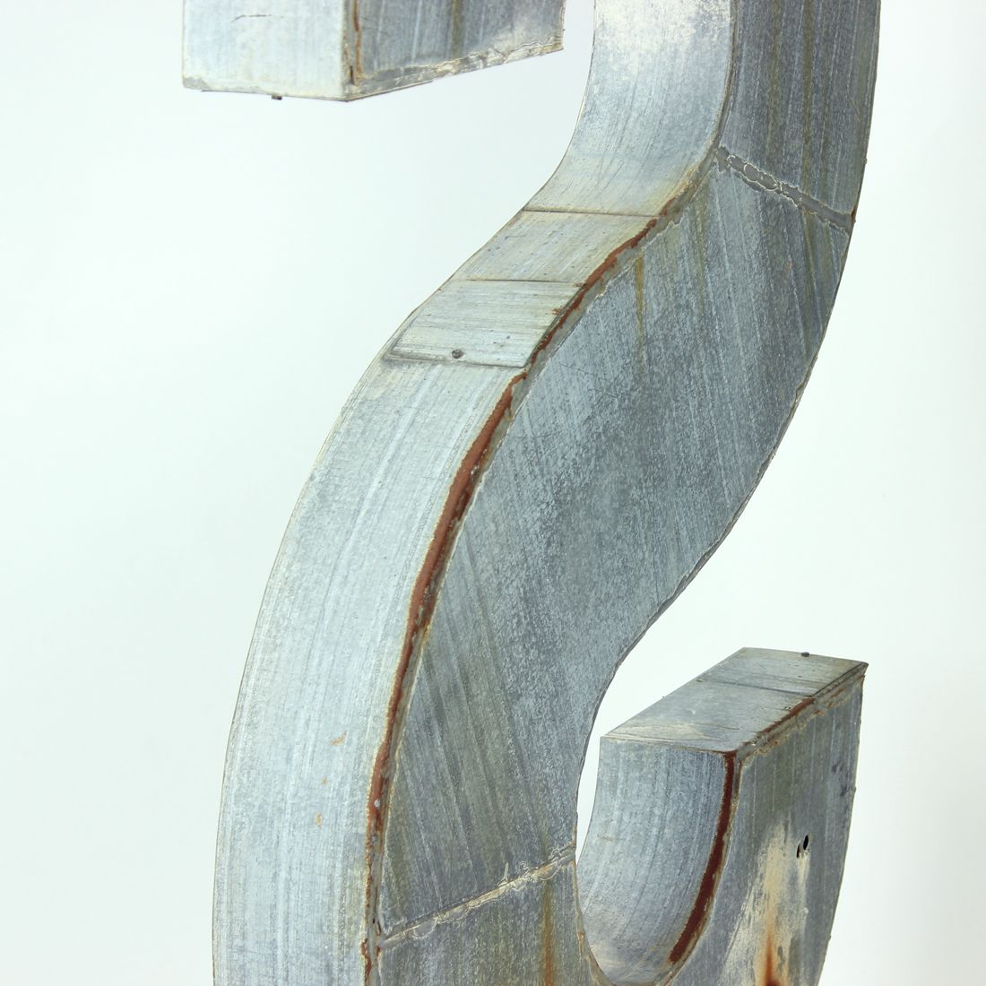Home Decor Huge Vintage Industial Zinc Letter S, Czechoslovakia 1950s photo