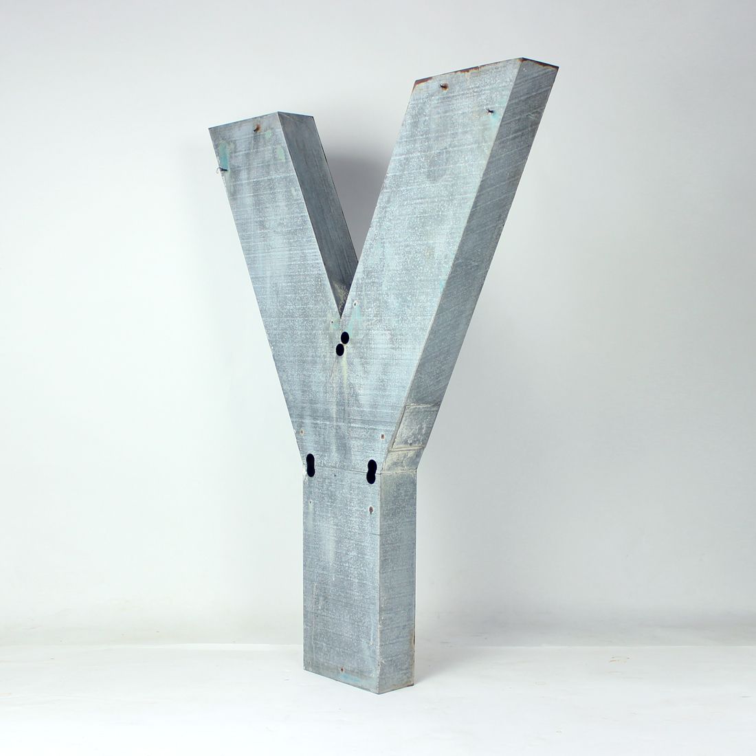 Huge Vintage Industial Zinc Letter Y, Czechoslovakia 1950s photo for sale