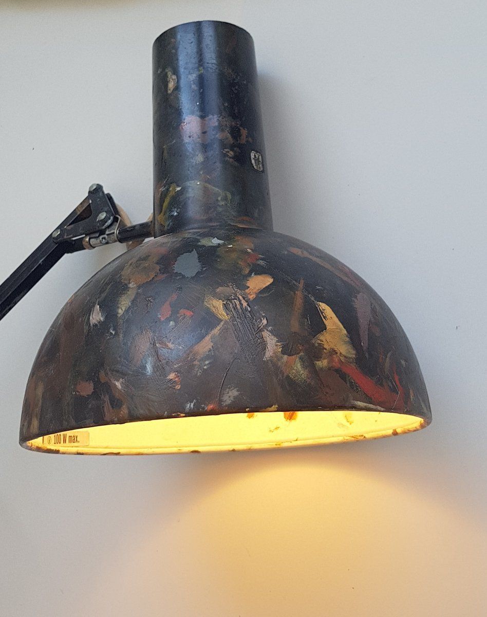 Black Joint Hand Painted Lamp By Louis Poulsen For Berlin Artist Studio photo 609.44