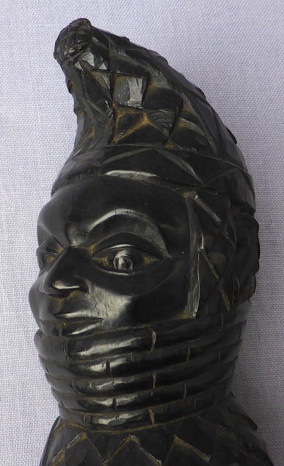 Carved Ebony Tribal Figure Of The Benin Oba Of Nigeria photo vinterior