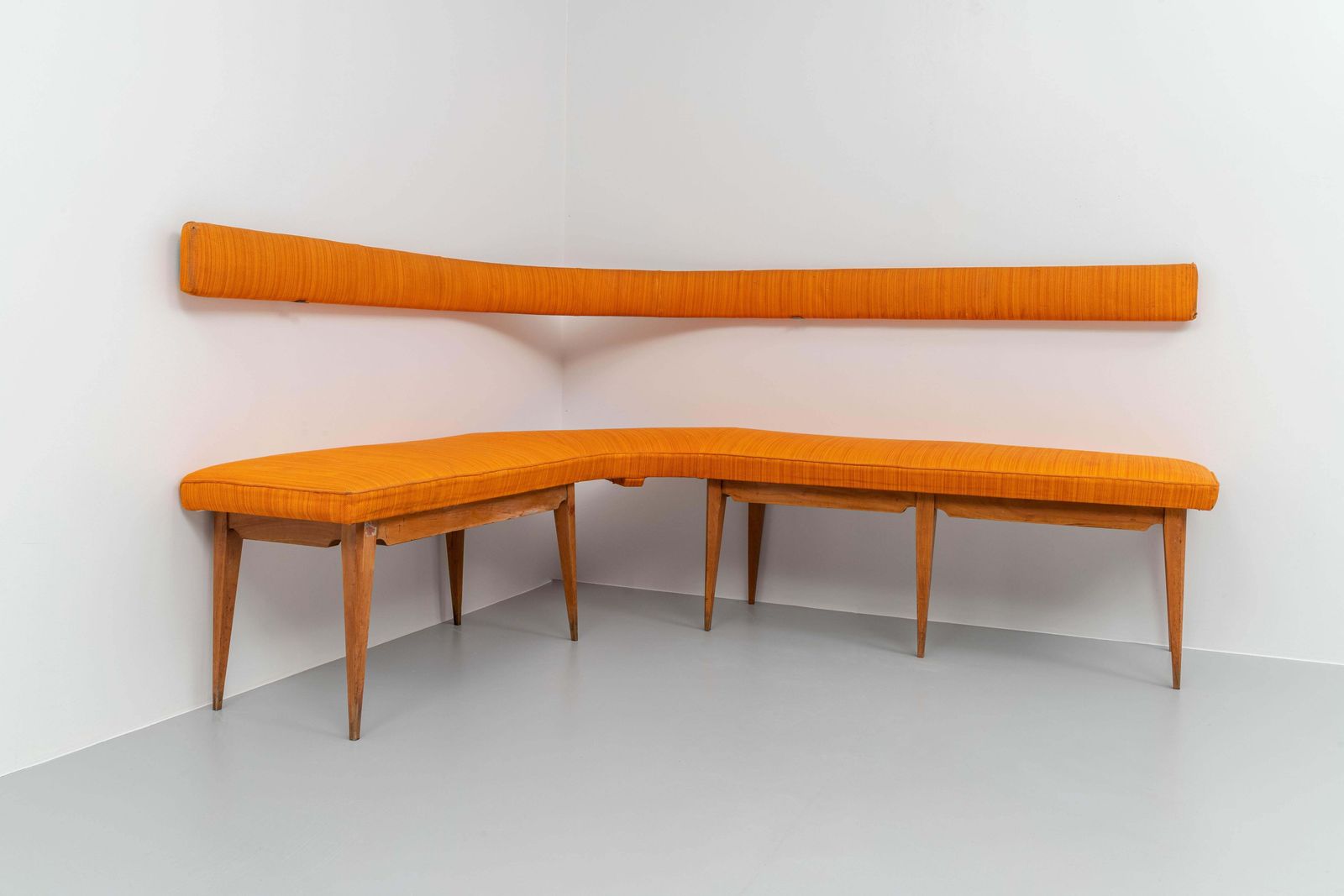 Corner Sofa Blond Wood And Fabric photo furniture