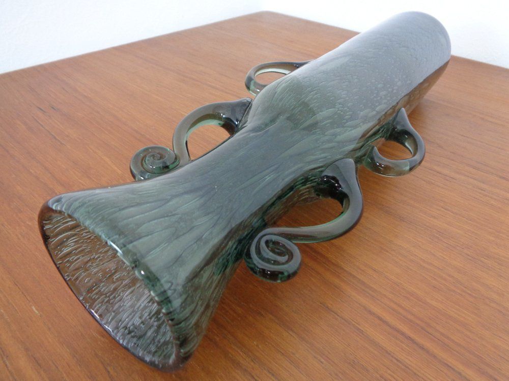 Home Decor Filigree Italian Glass Vase, 1960s photo
