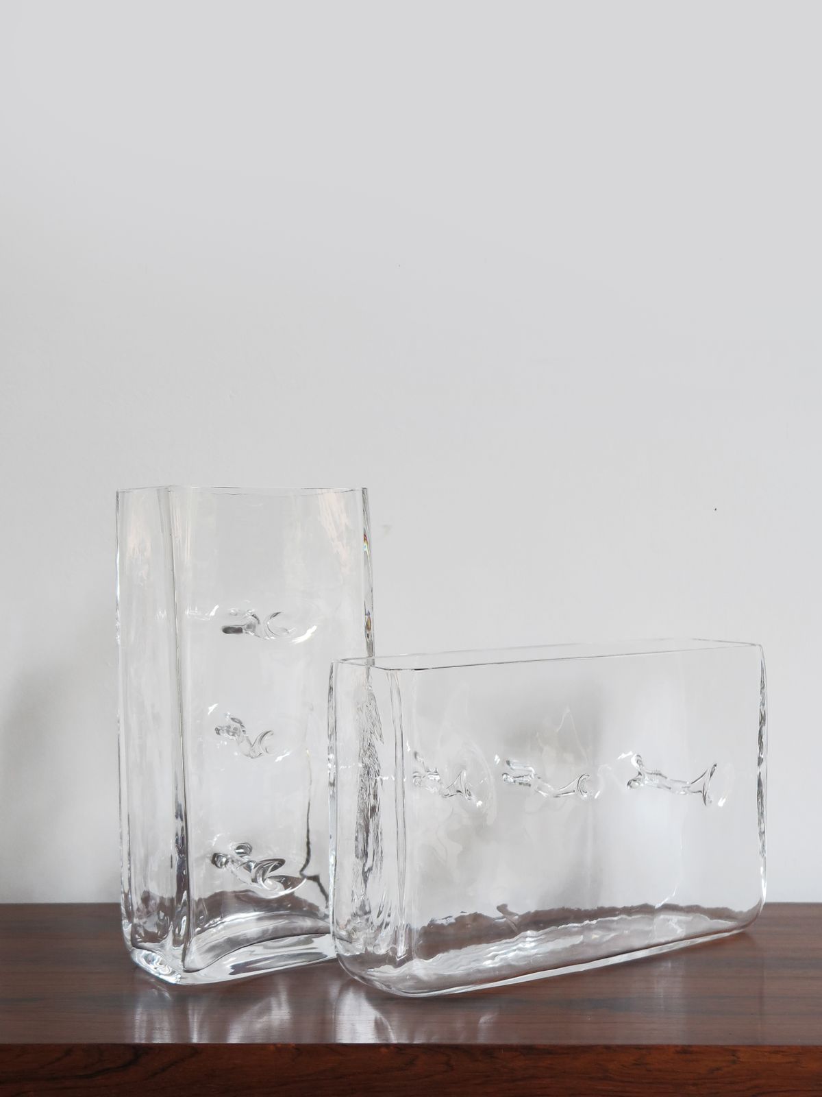 Toso Renato Murano Glass Vases Repetai Model For Fratelli Toso, Italy 1964