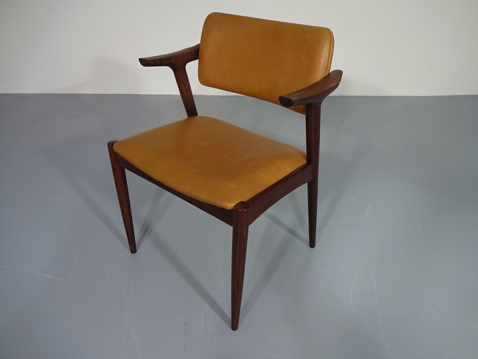 Rosewood & Leather Armchair From Gm, 1960s photo vintage