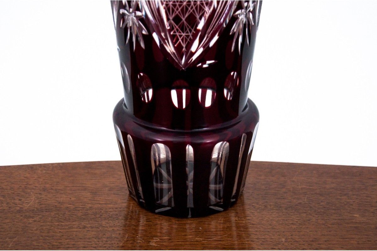Purple Crystal Vase, Poland, 1960s photo for sale