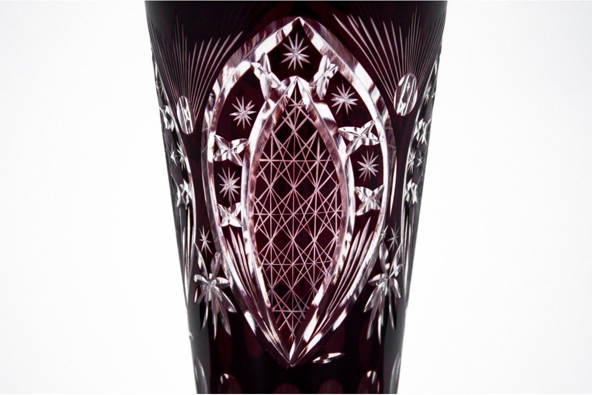 Purple Crystal Vase, Poland, 1960s photo Home Decor