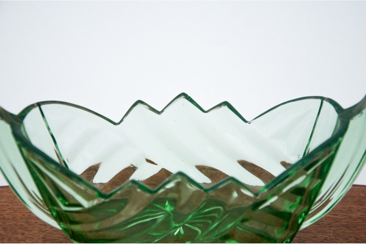 Green Art Deco Jardiniere, Huta Hortensja, 1930s photo for sale