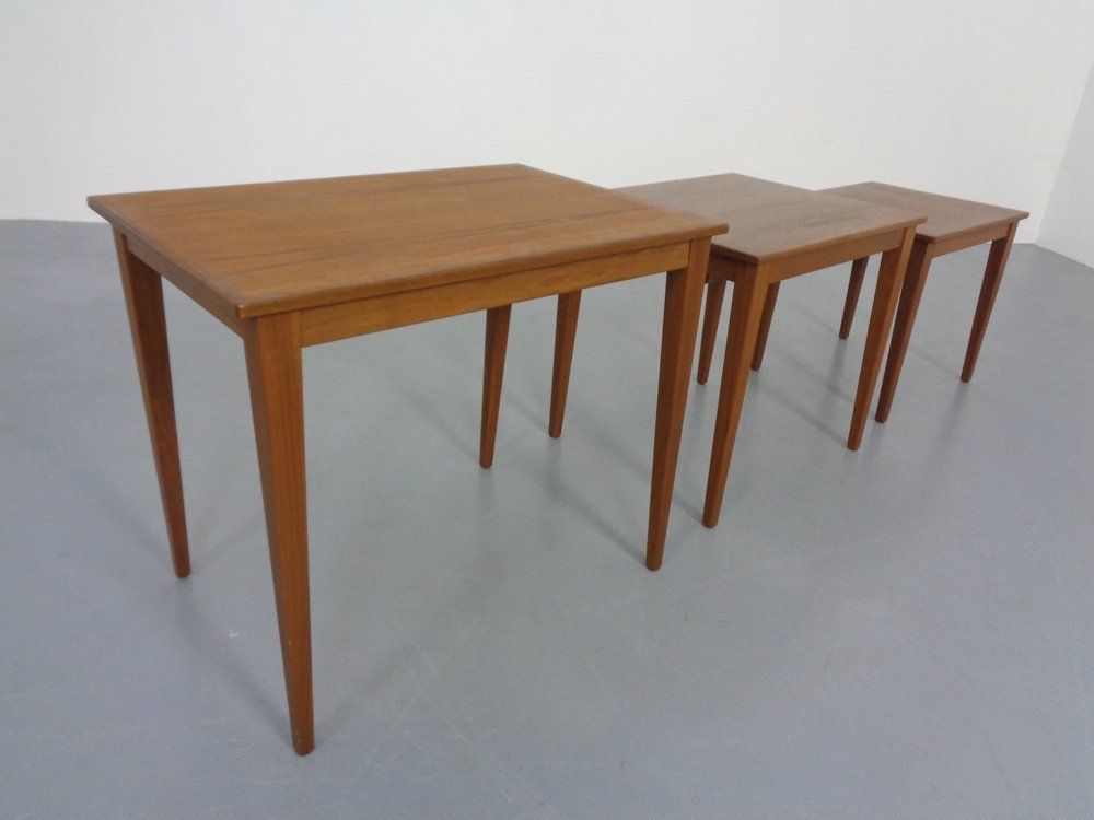 Danish Teak Nesting Tables By Kvalitet Form Funktion, 1960s, Set Of 3 photo vinterior