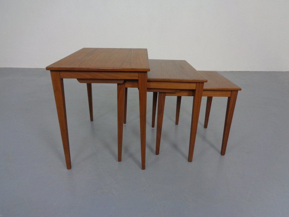 Danish Teak Nesting Tables By Kvalitet Form Funktion, 1960s, Set Of 3 photo buy