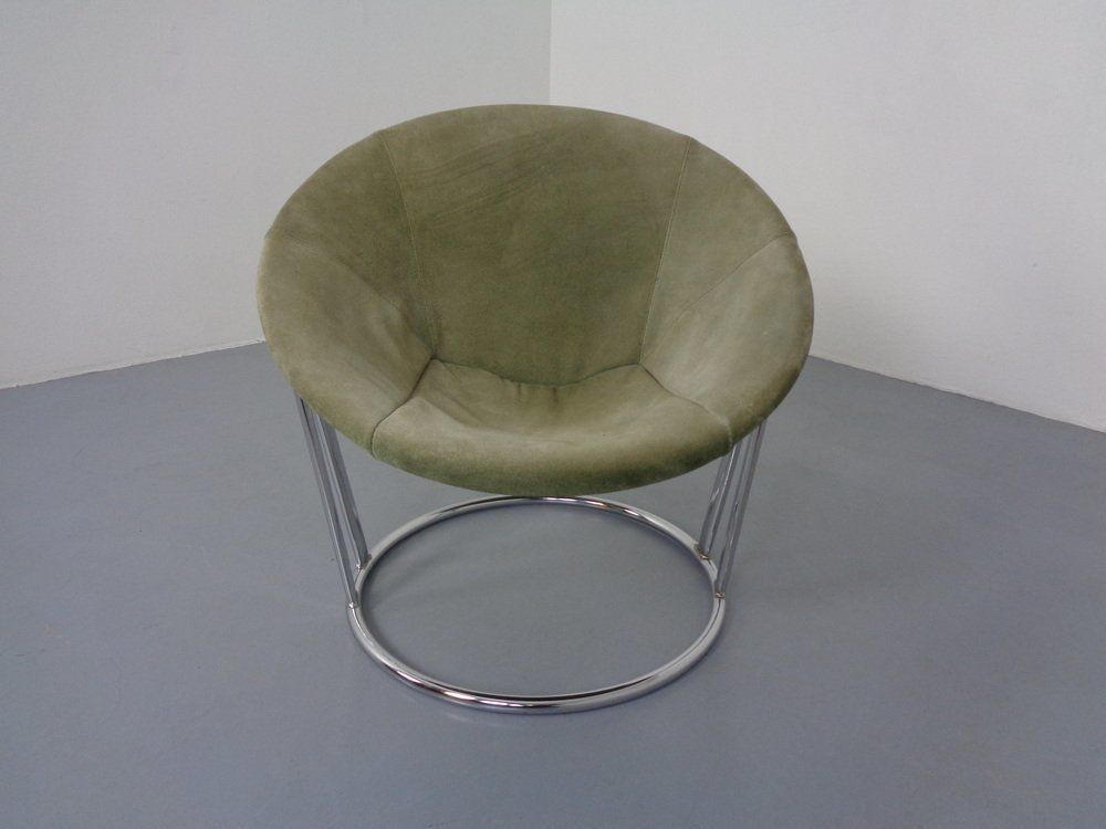 Vintage Suede Lounge Chair By Lusch Germany, 1960s photo furniture