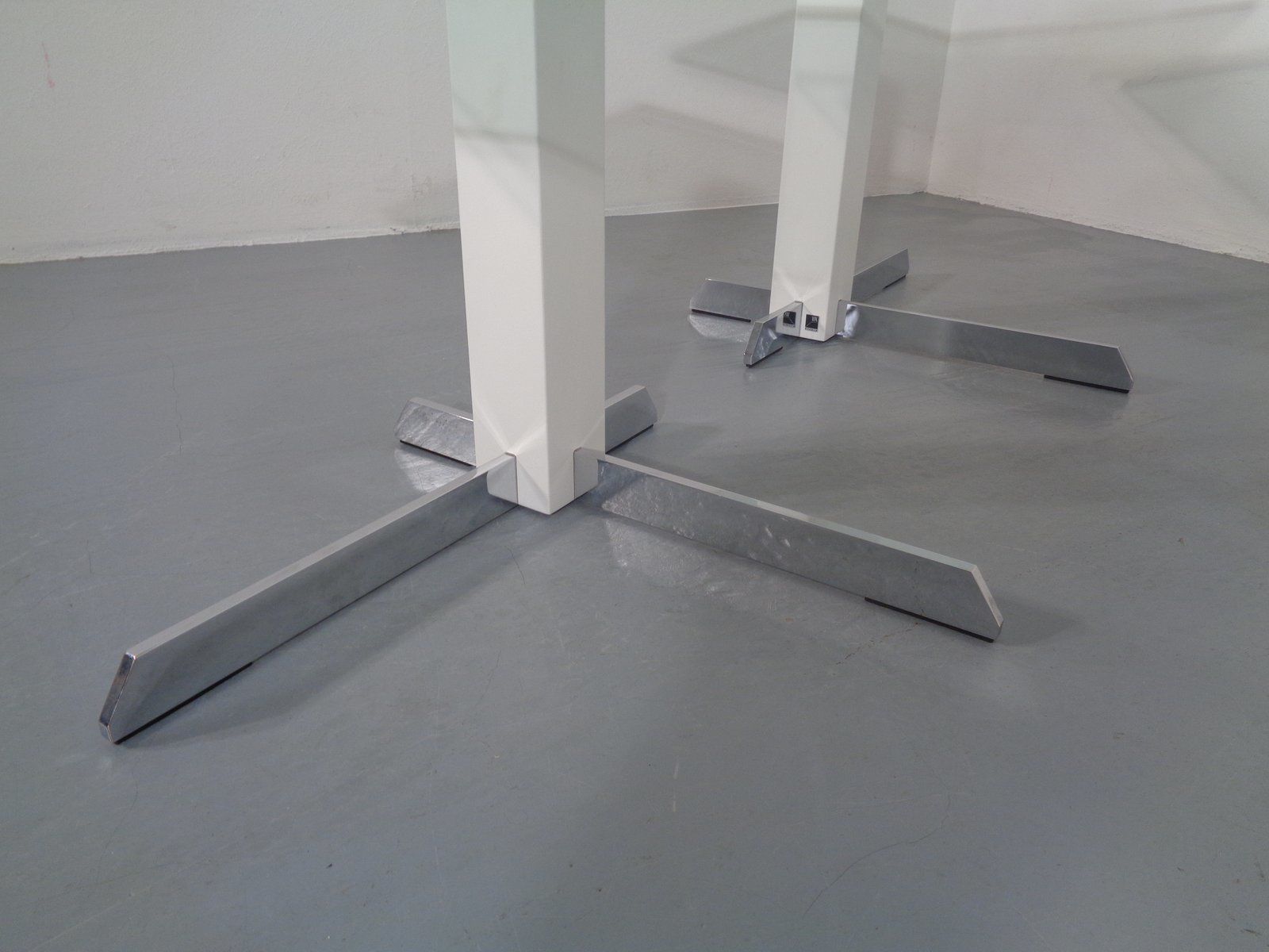 photo vinterior Glass And Metal Side Tables From Wk Wohnen, 1990s, Set Of 2