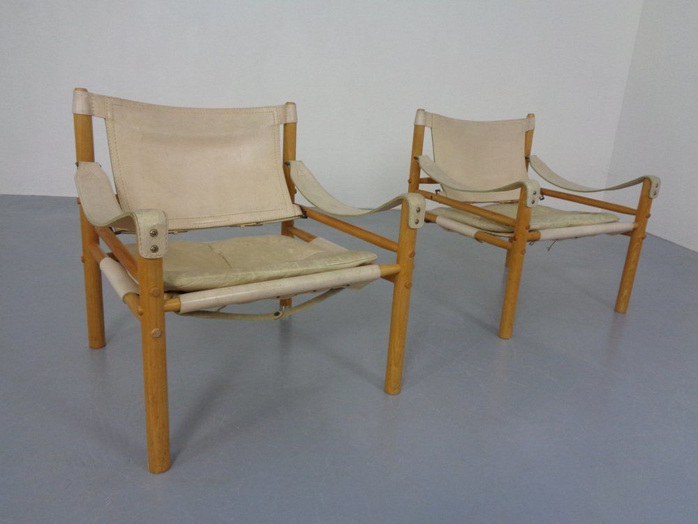 Oak & Leather Sirocco Safari Chairs By Arne Norell, 1960s, Set Of 2 photo 5240.0