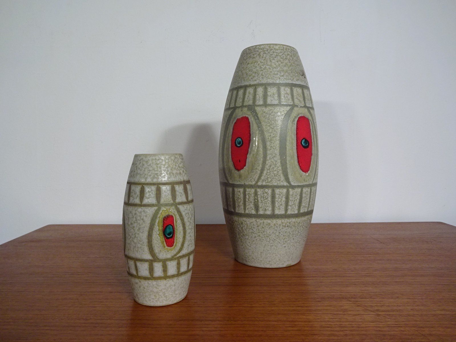 West German Ceramic Vases From Scheurich, 1960s, Set Of 2 photo furniture