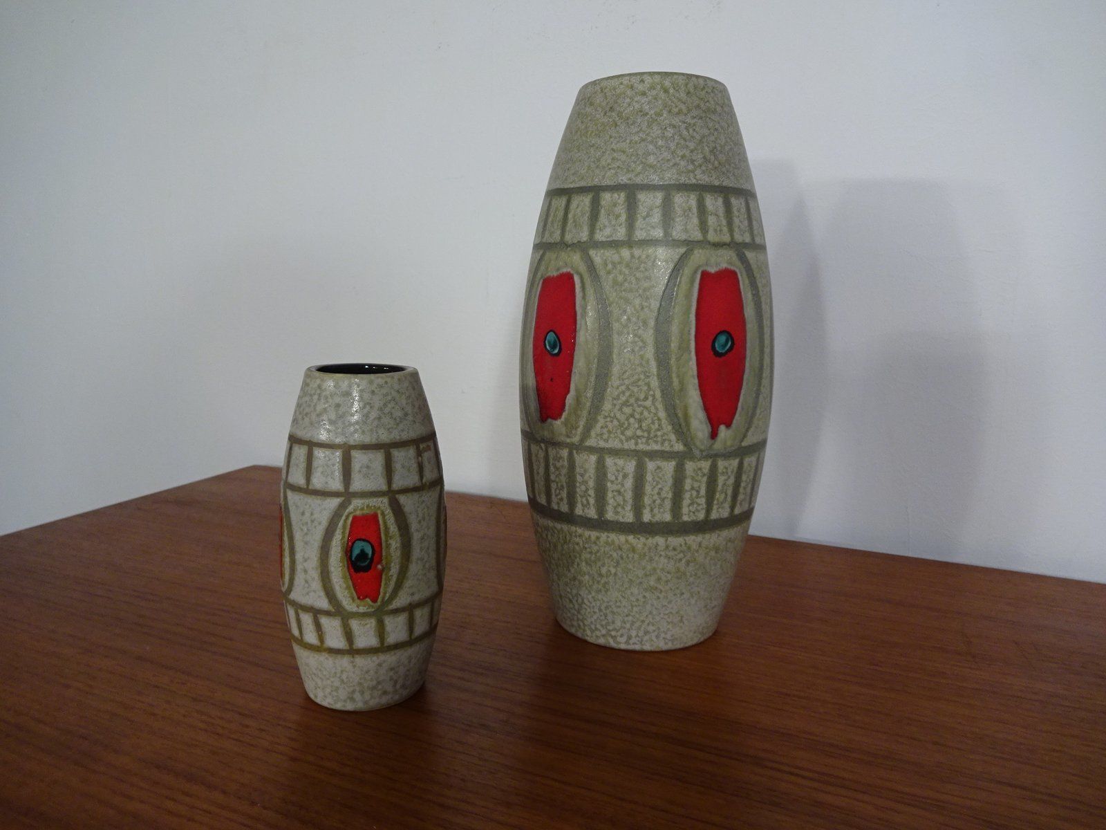 192.0 West German Ceramic Vases From Scheurich, 1960s, Set Of 2 photo