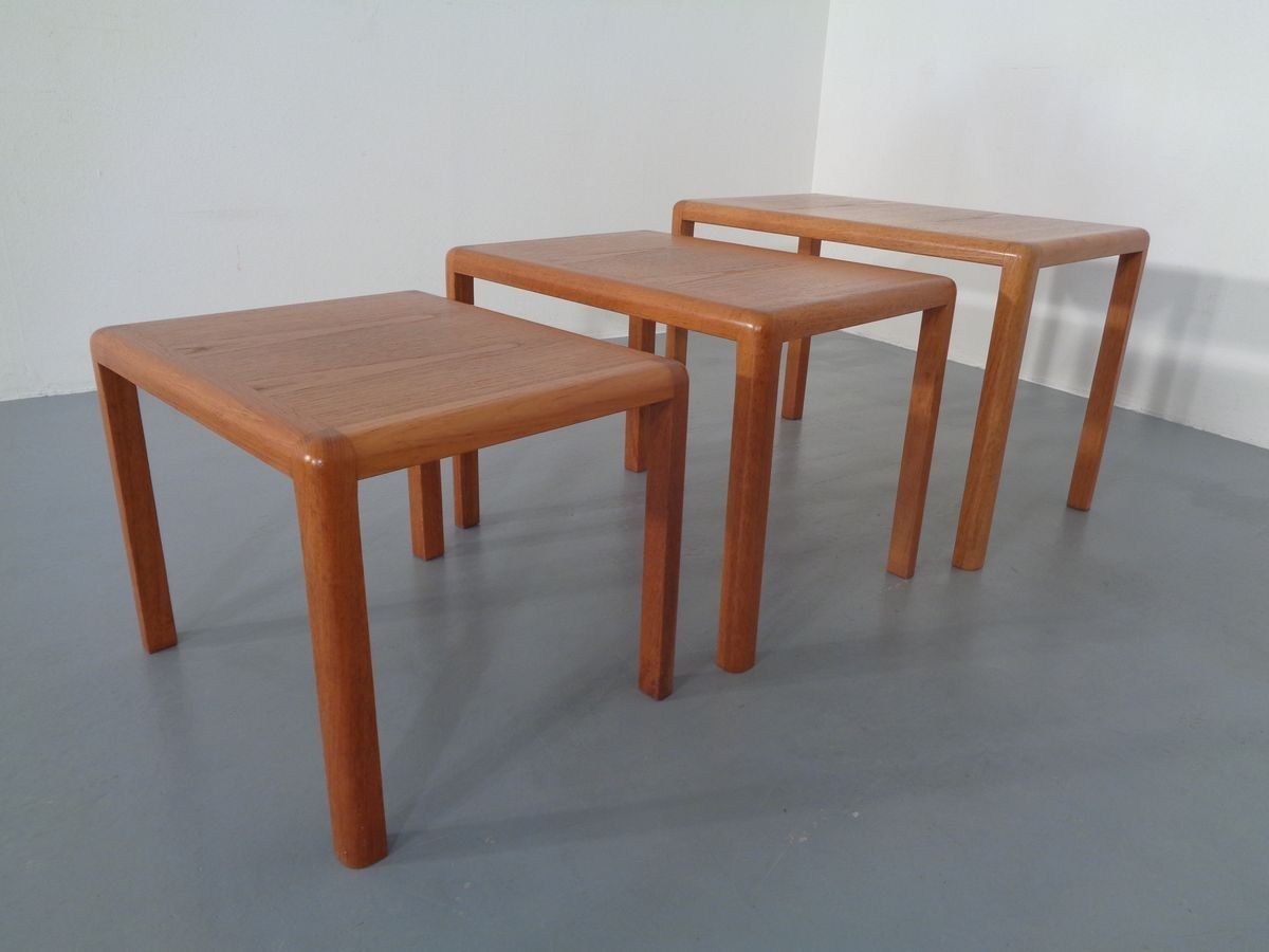 Teak Nesting Tables By Kai Kristiansen For Vildbjerg Møbelfabrik, 1960s, Set Of 3 photo vinterior