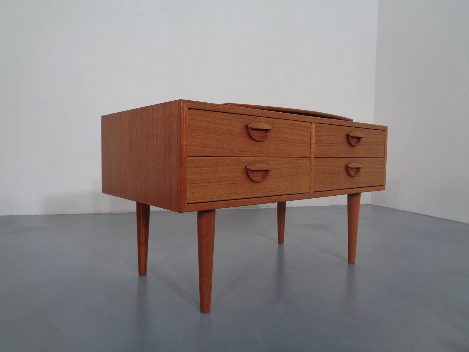 Danish Teak Chest Of Drawers With Rotatable Tray, 1960s photo furniture