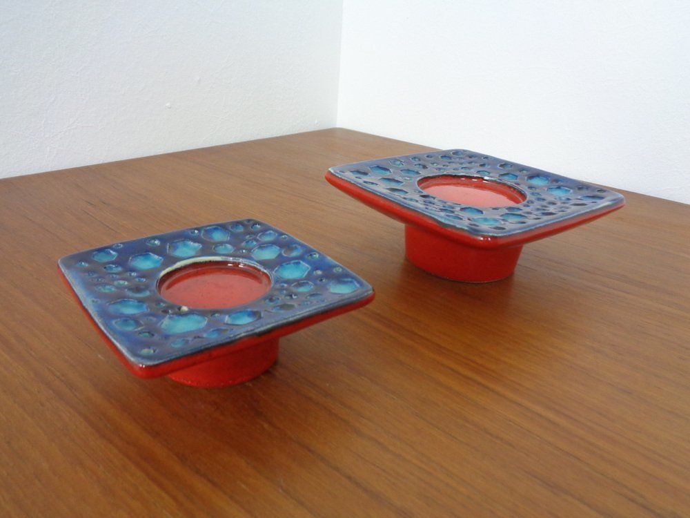 Studio Ceramic Candleholders From Dumler & Breiden, 1970s, Set Of 2 photo furniture