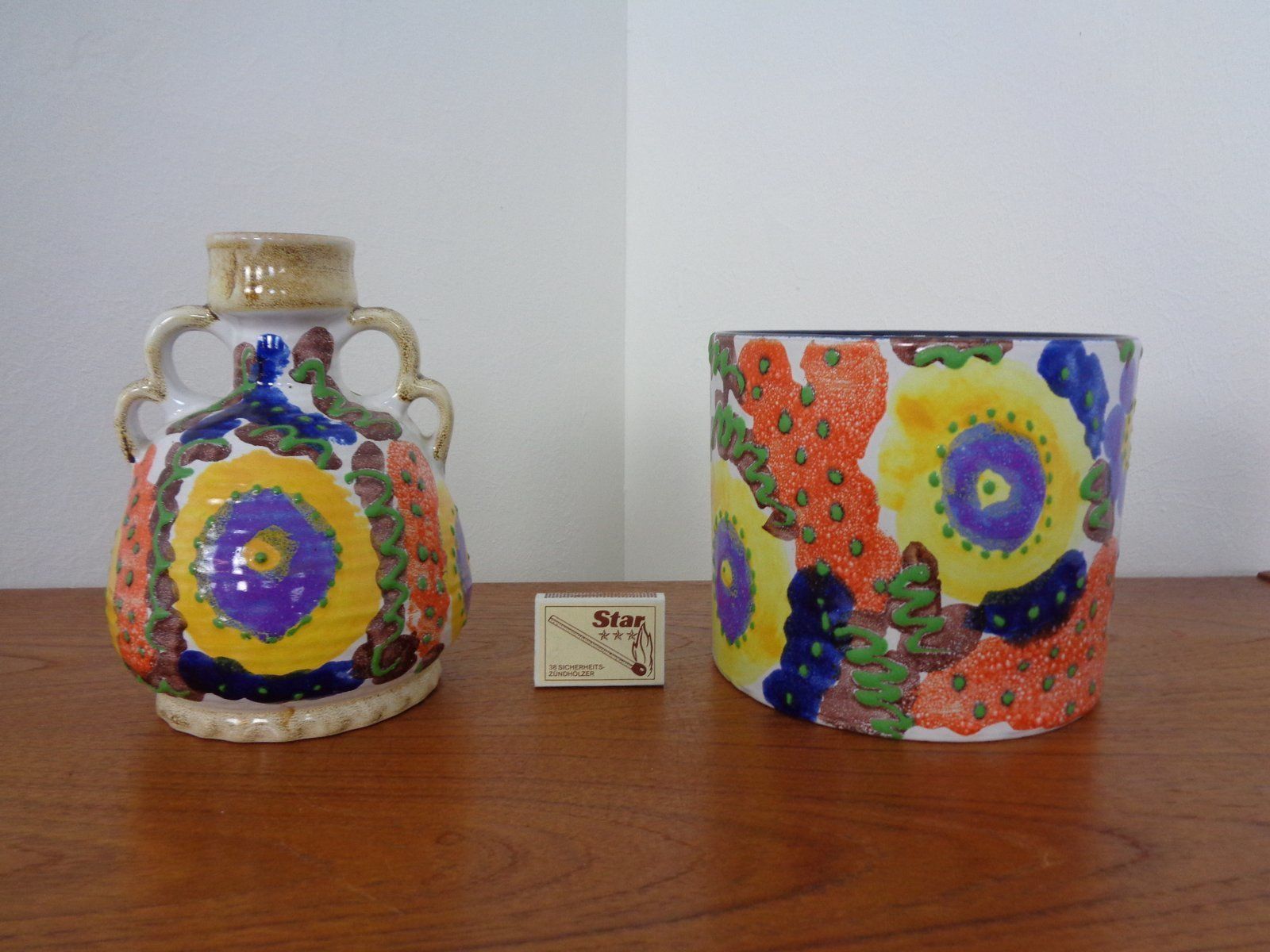 Vase And Planter In Ceramic From Marei, 1970s, Set Of 2 photo 420.0