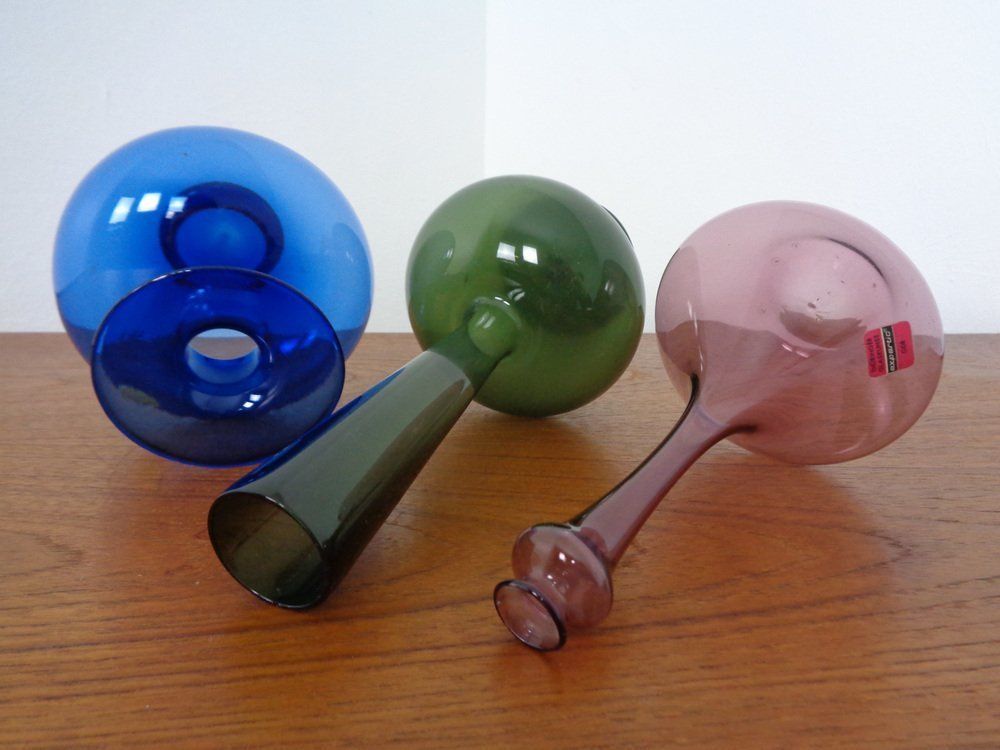 Blown Vases By Thuringian Glaskunst Lauscha, 1960, Set Of 3 photo buy