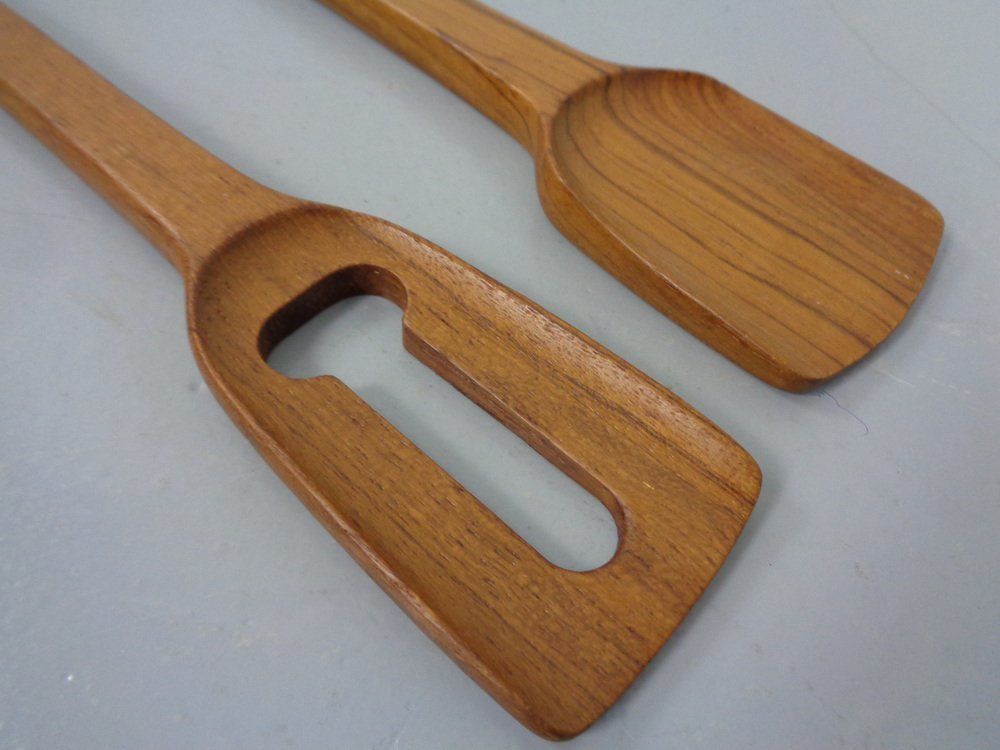 263.0 Mid Century Teak Salad Bowl And Spoons By Richard Nissen For Nissen, 1960s, Set Of 3 photo