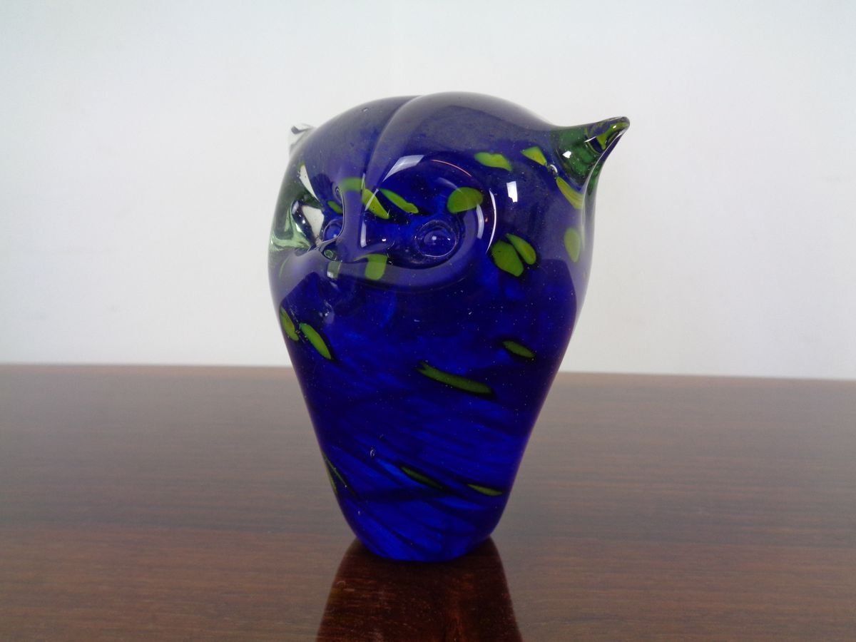 Italian Murano Glass Owl Paperweight From Murano 1960s photo Home Decor
