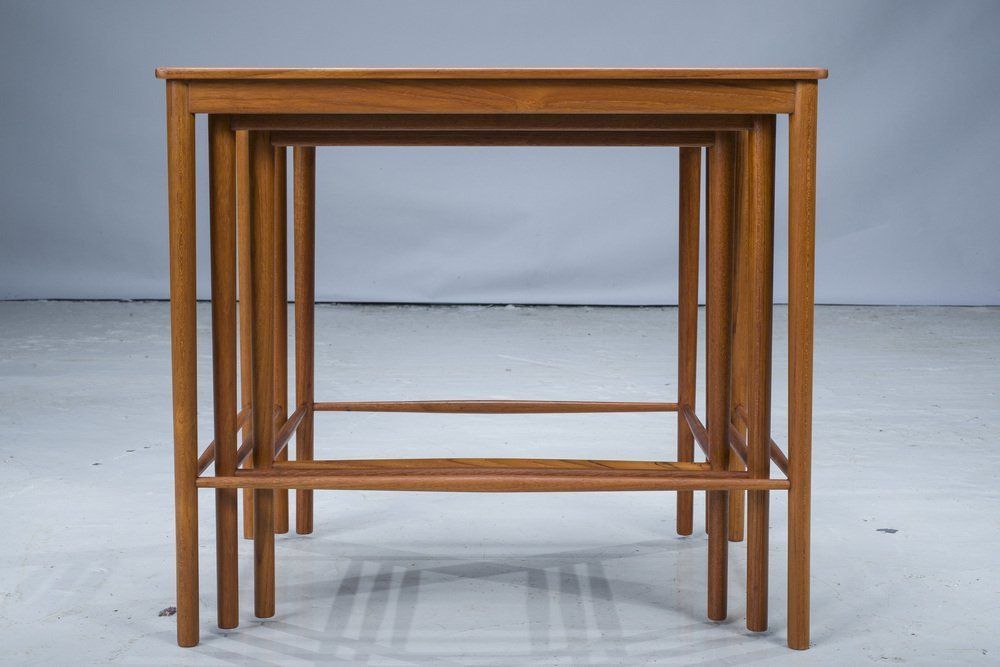 Mid Cenury Teak Nesting Tables By Kai Winding For Poul Jeppesens, 1960s, Set Of 3 photo Furniture