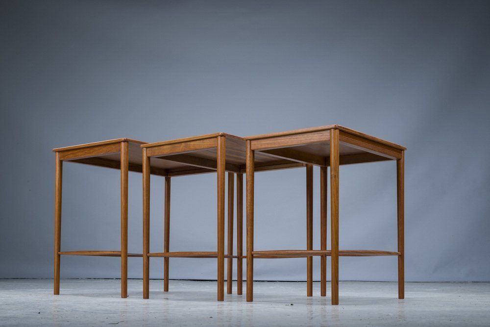 Mid Cenury Teak Nesting Tables By Kai Winding For Poul Jeppesens, 1960s, Set Of 3 photo vinterior