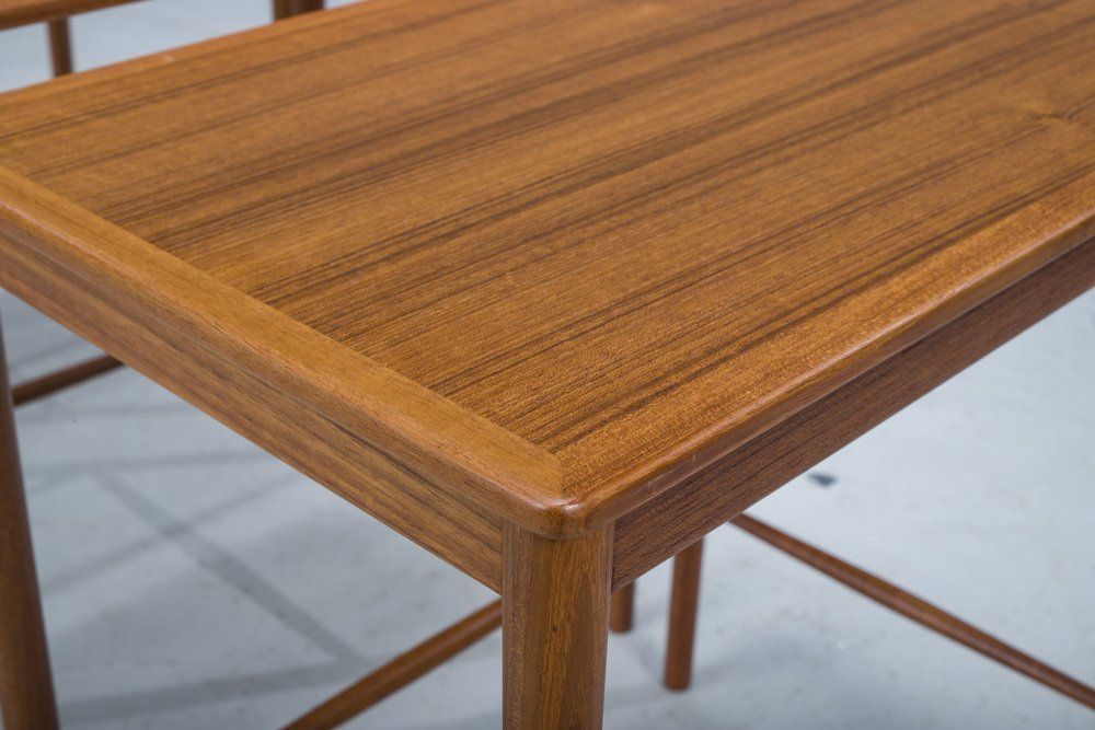 Furniture Mid Cenury Teak Nesting Tables By Kai Winding For Poul Jeppesens, 1960s, Set Of 3 photo