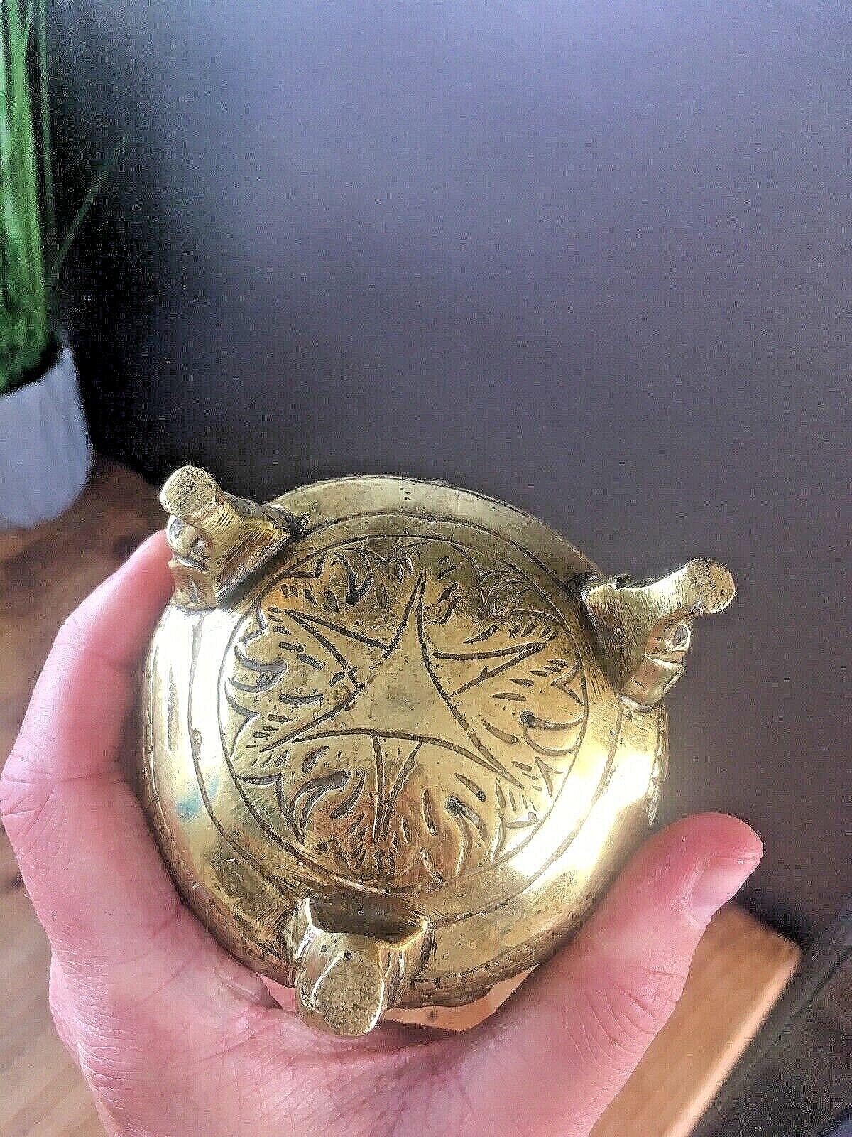 photo for sale Unusual Antique Chinese Bronze Brass Urn Vases Elephant Feet Lion Mask 19th 20th