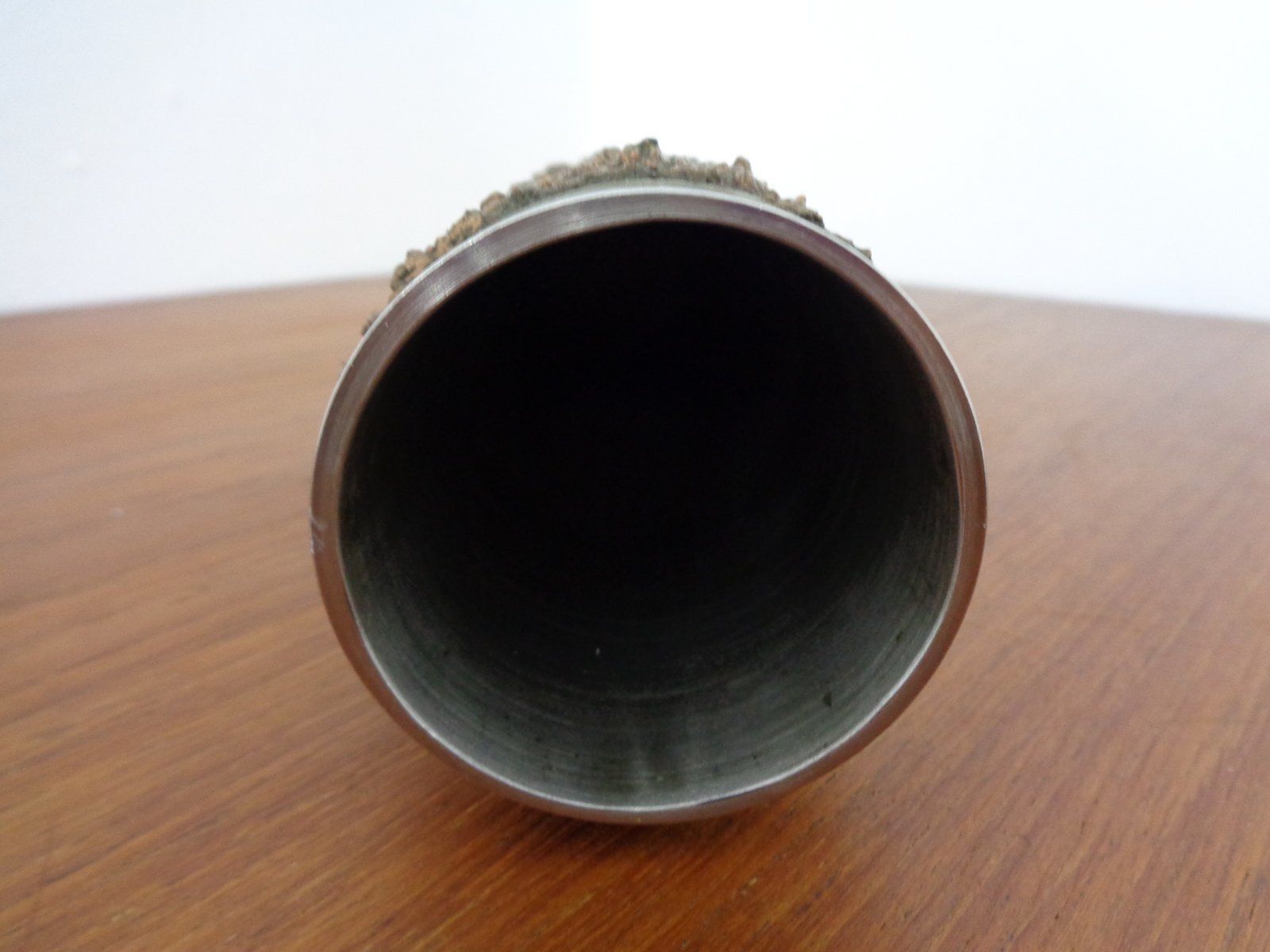Brutalist German Vase In Copper And Stainless Steel 1960s photo vinterior