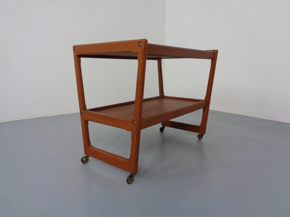 Teak Bar Cart By Holger Georg Jensen For Kubus, Denmark, 1960s photo Furniture