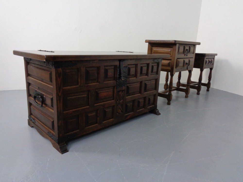 Spanish Chest & 2 Chests Of Drawers, 1960s, Set Of 3 photo furniture