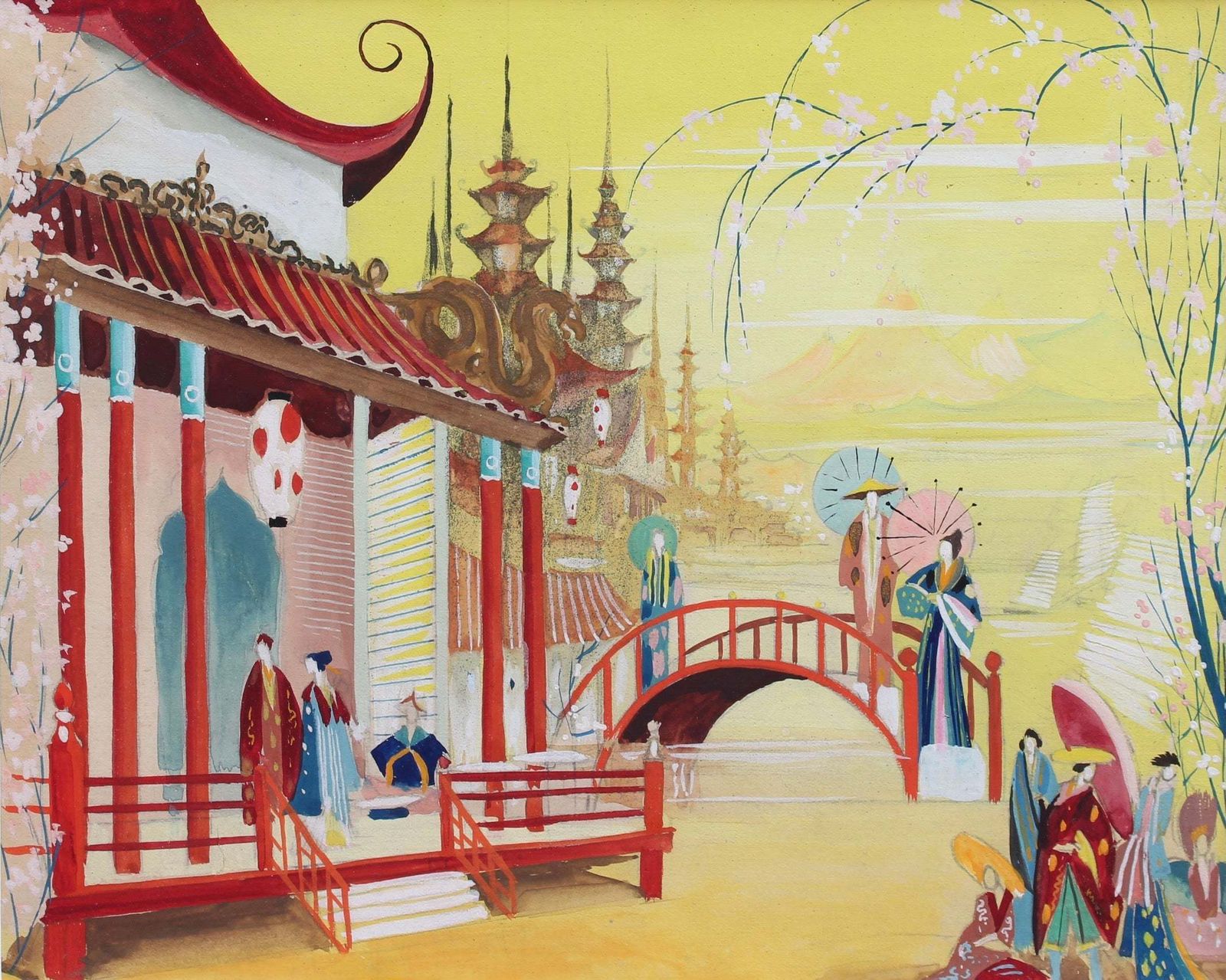 Cherry Blossoms In Japan', French School (Mid 20th Century) photo furniture
