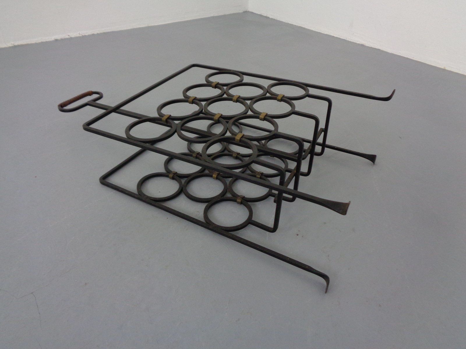 photo buy Brutalist Iron Magazine Rack And Candleholder, 1960s, Set Of 2