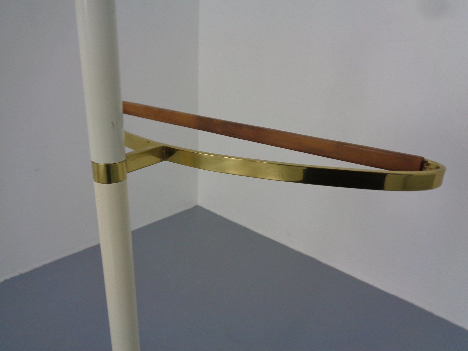438.0 Valet Stand In Brass & Acrylic Glass & Leather From Vereinigte Werkstätten, Germany, 1950s photo