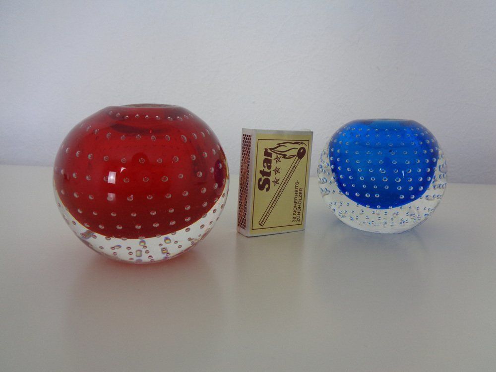 photo furniture Italian Candleholders In Murano Glass, 1950s, Set Of 3