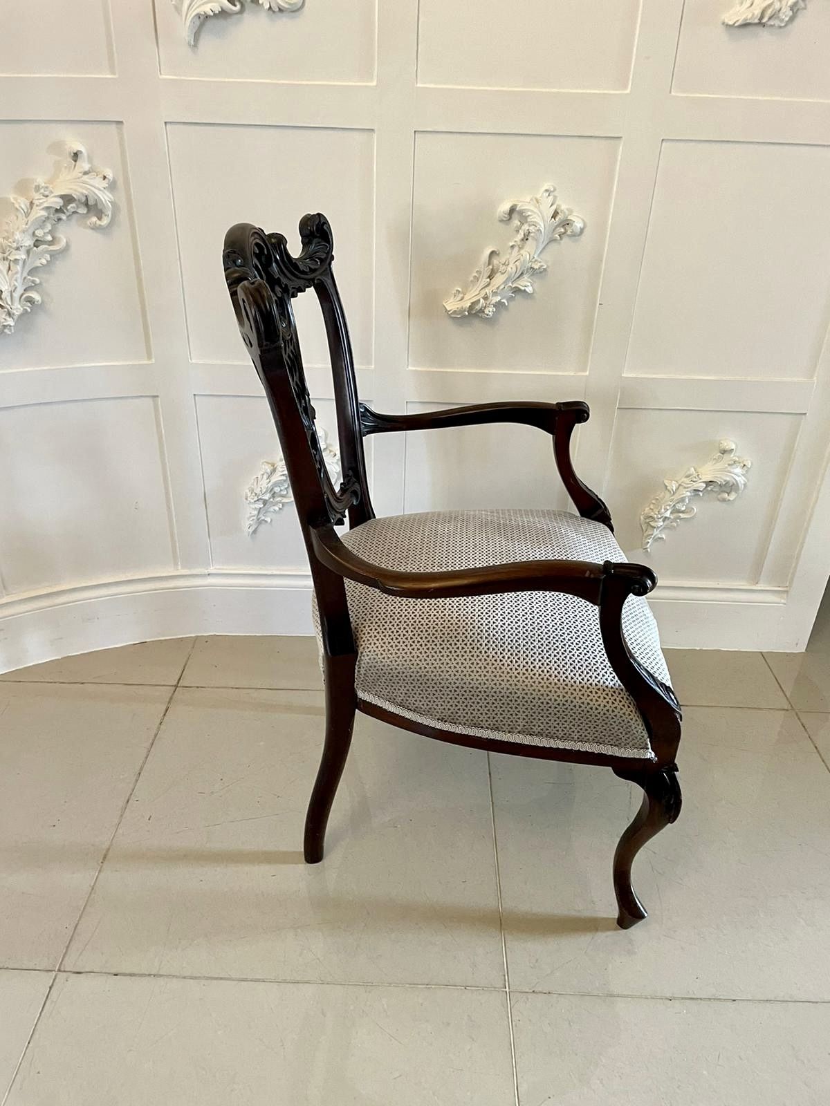 Fine Quality Antique Mahogany Carved Desk Chair photo furniture