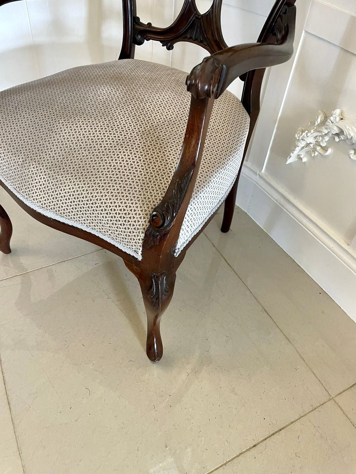 Fine Quality Antique Mahogany Carved Desk Chair photo buy