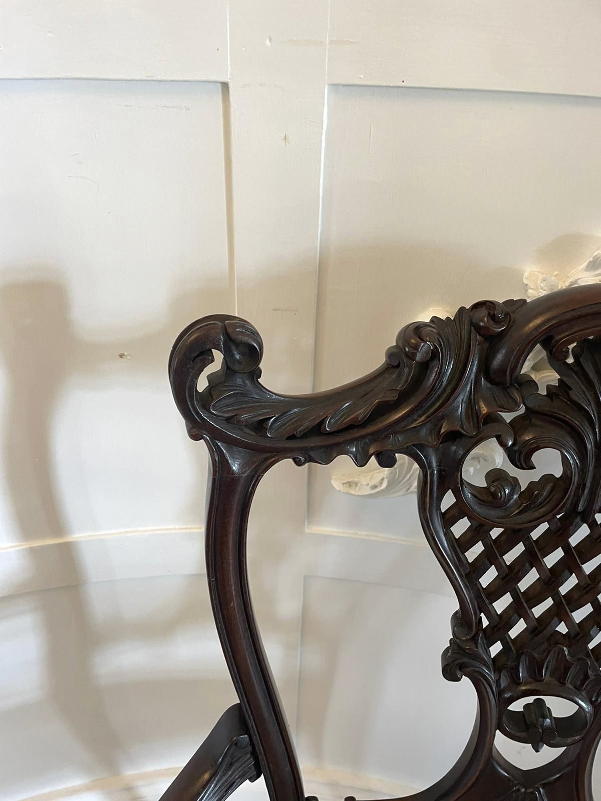 Furniture Fine Quality Antique Mahogany Carved Desk Chair photo